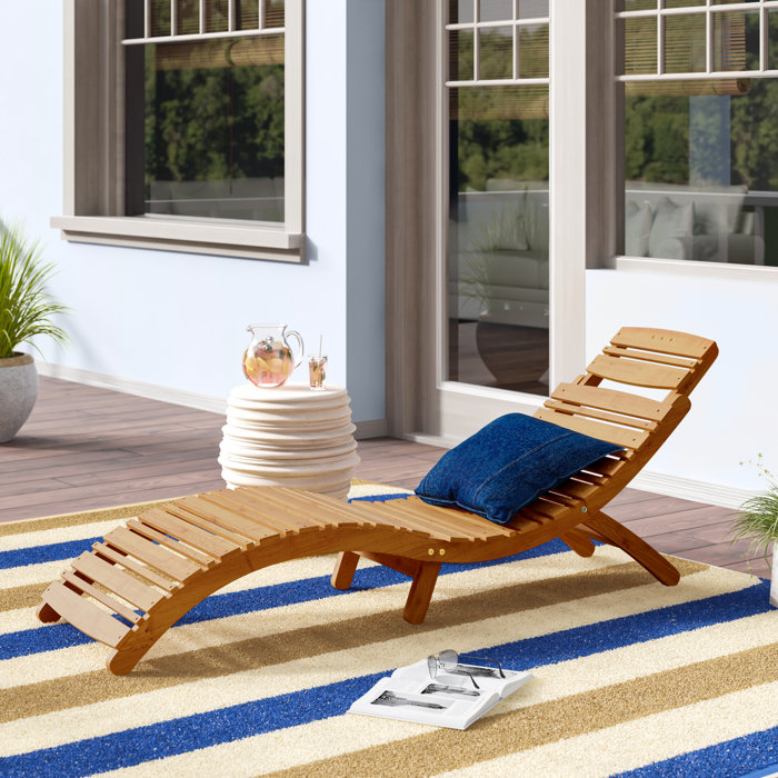 Beachcrest Home Tifany Wood Outdoor Chaise Lounge & Reviews Wayfair